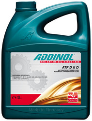 Трансмиссионные масла и жидкости ГУР: Addinol Трансмиссионное масло ATF D II D (4л) АКПП и ГУР, Минеральное | Артикул 4014766250919